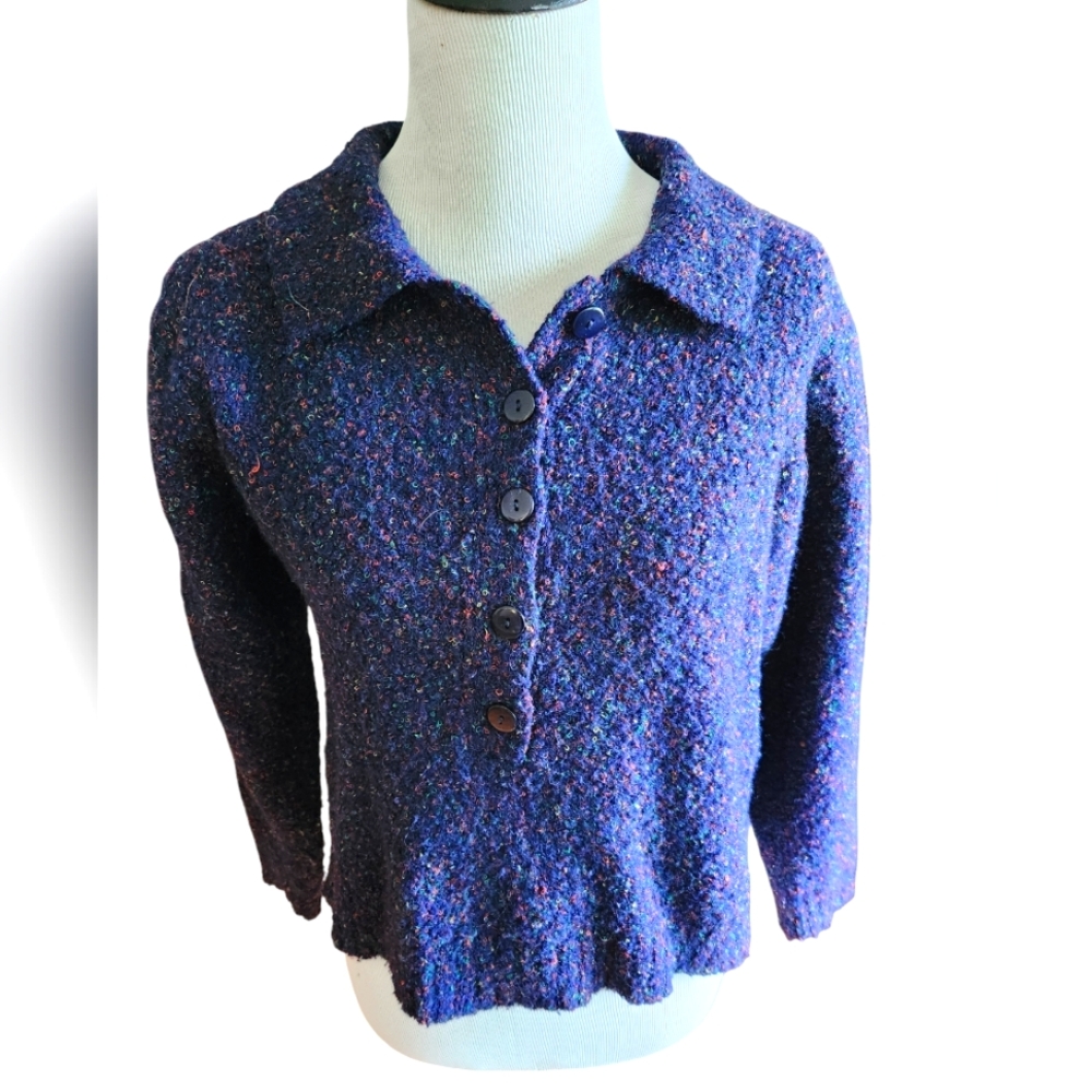 B2G1 FREE! Wool Blend Collared Blue Kamal Sweater